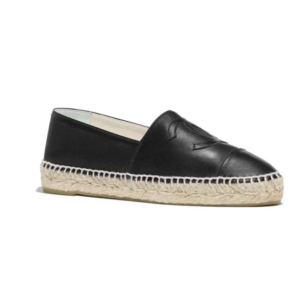 Black Chanel Espadrilles Size 39/8.5